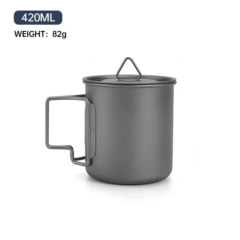 Pure Titanium Folding Camp Mug – Lightweight Camping Cup Camping Titanium Mug Oasis Select 420ml