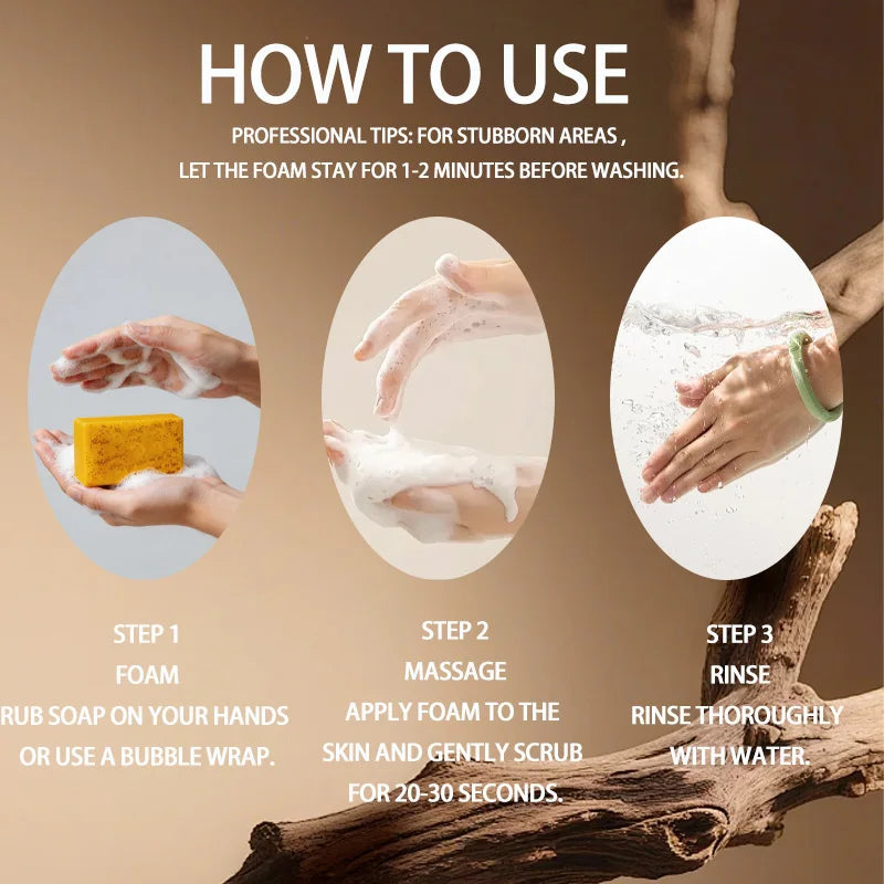 6PCS Turmeric Soap, Rich in Turmeric and Lemon Ingredients, for Washing Face Cleansing, Softens Rough Skin, Hydrates Oasis Select
