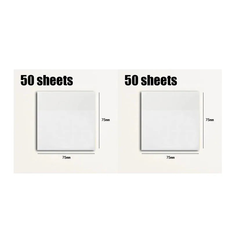50/250Sheets Transparent Sticky Notes Scrapes Stickers Note Pads Posted It Paper Clear Notepad School Stationery Office Supplies Oasis Select 100sheets Medium