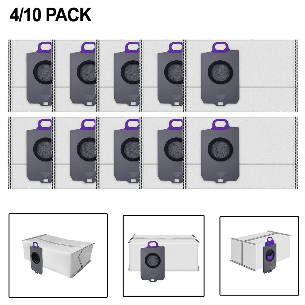 4/10Pcs Dust Bags For Narwal For Freo X10 Pro YJCC027 Robot Vacuum Cleaner Base Station Auto Empty Replacement Accessories Oasis Select