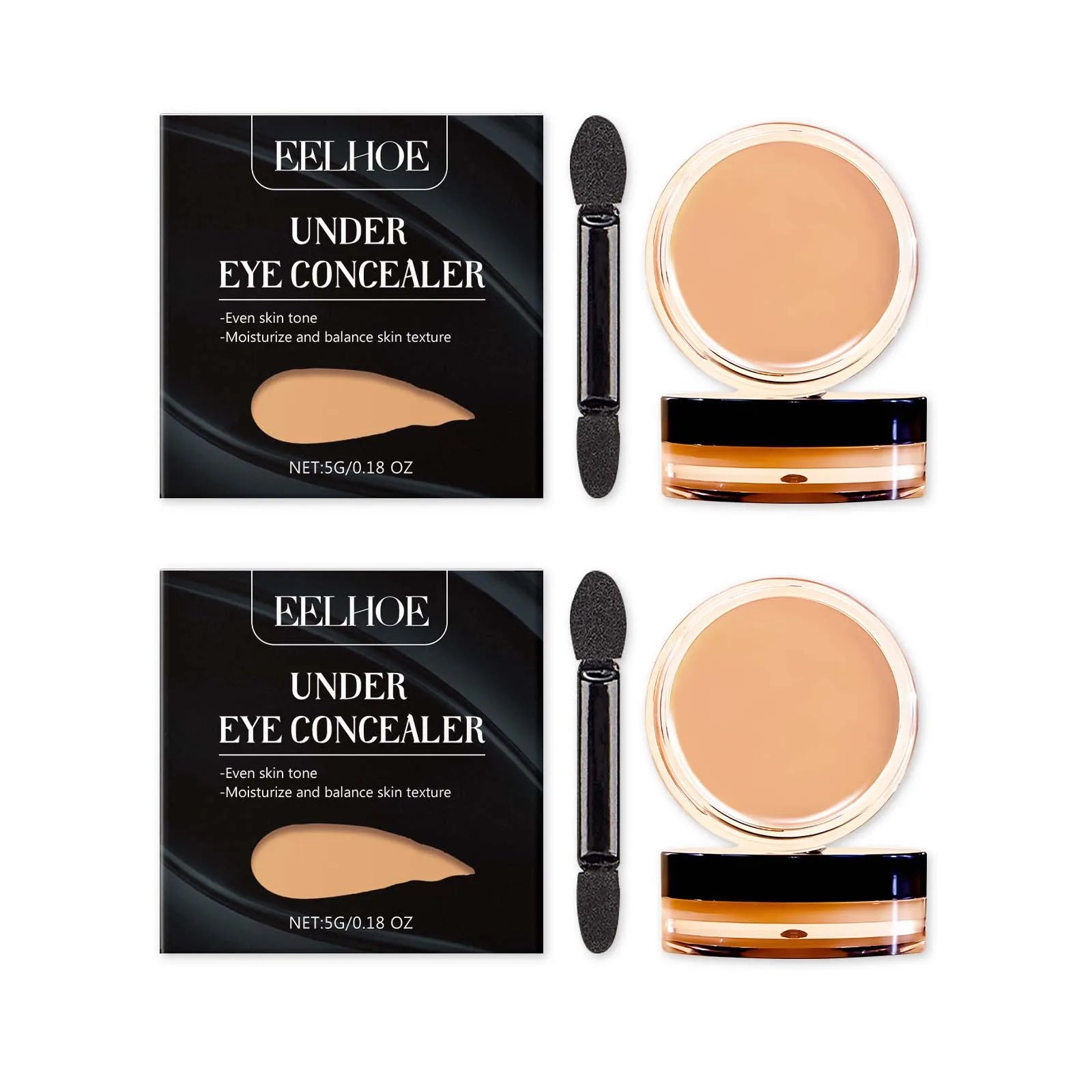 Eye Concealer Series Eye Blemishes Moisturizing Without Removing Makeup Light And Natural Fit Brighting Repair Concealer Makeup Oasis Select 2Pcs Natural