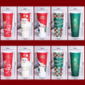 10Pcs 22oz Large Coffee Cup Set- Leakproof Thermal Mugs with Lids Travel Cups for Hot/Cold Drinks Reusable Christmas Party Cups Oasis Select 10Pcs