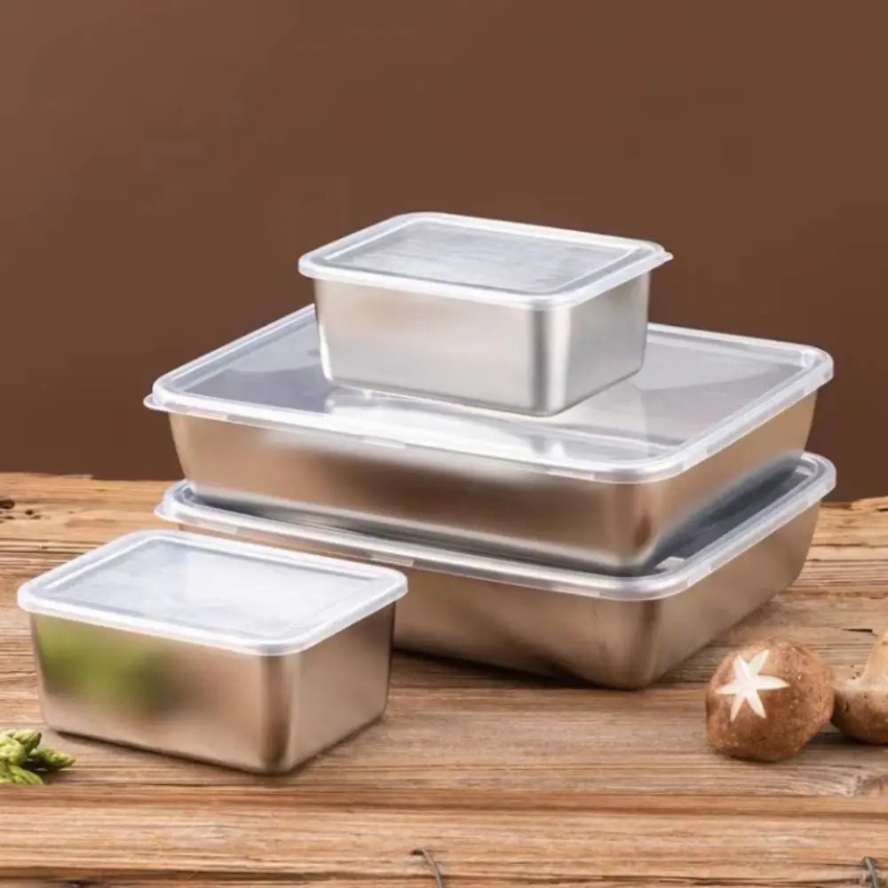Stainless Steel Square Plate with Lid | Food Storage & Baking