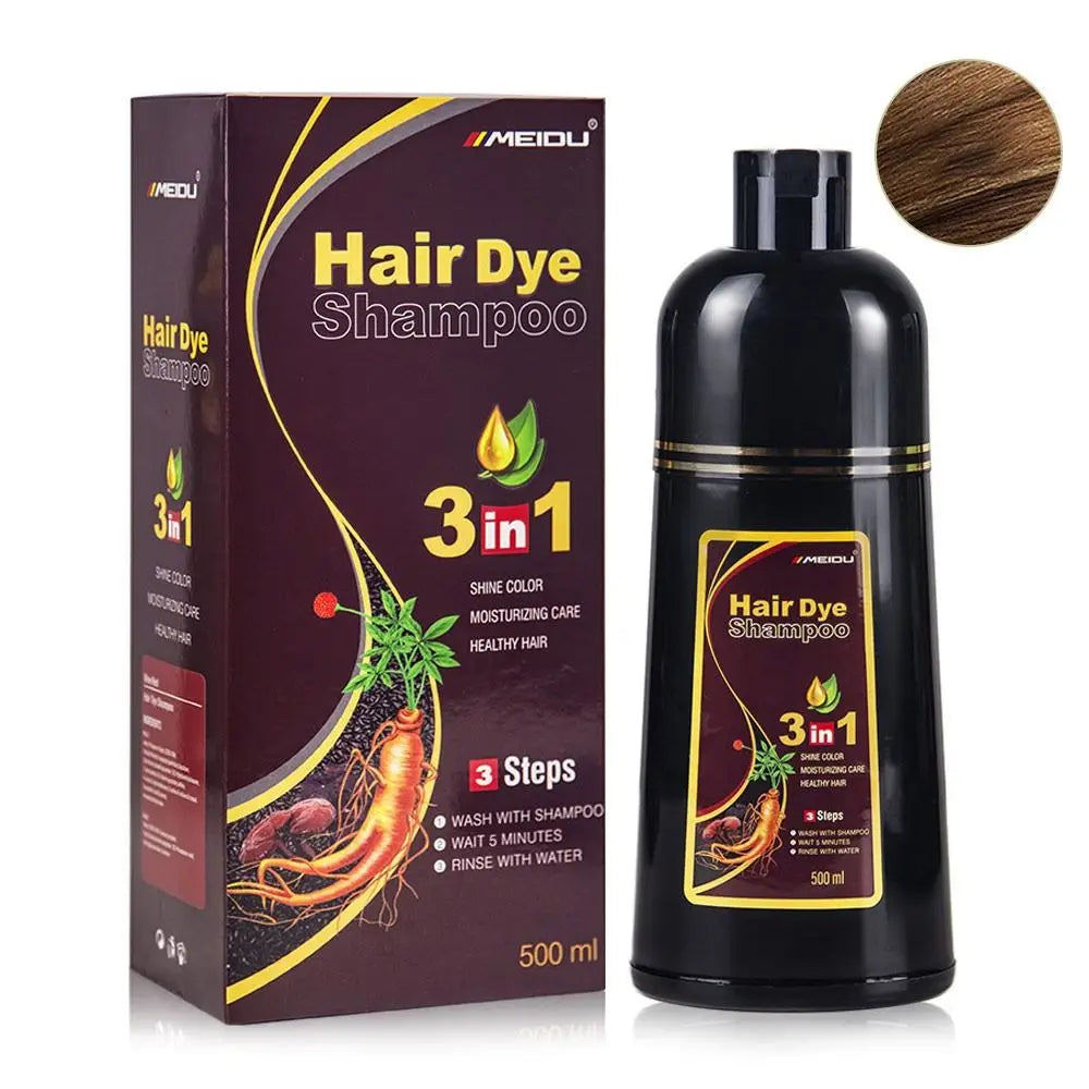 Meidu 3-in-1 Herbal Hair Dye Shampoo 500ml – Men & Women Hair Dye Shampoo Oasis Select Coffee