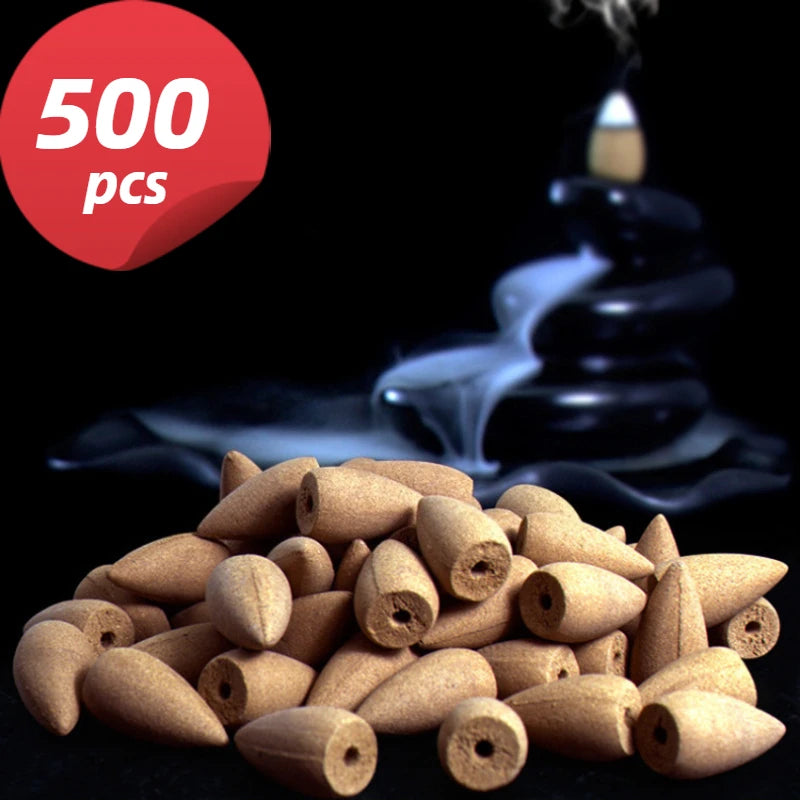 100/200/500 Pieces Backflow Incense Cones Mixed Natural Scent Waterfall inciensos Cones Tower Incense Backflow Incense Bullet Oasis Select