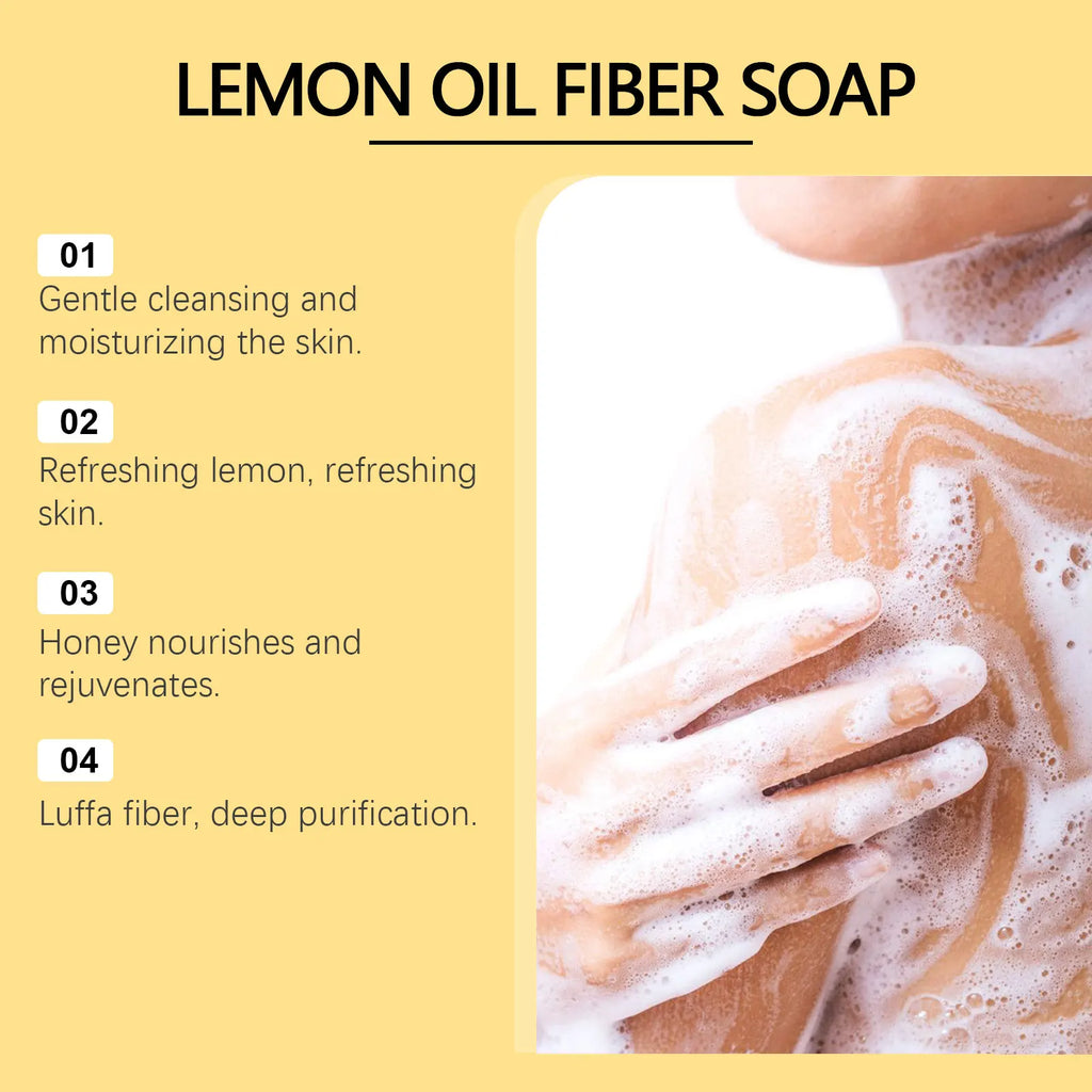 Lemon Body Cleansing Soap Oil Control Deep Cleansing Pores Anti Acne Remove Dirt Exfoliating Moisturizing Nourishing Shower Soap Oasis Select