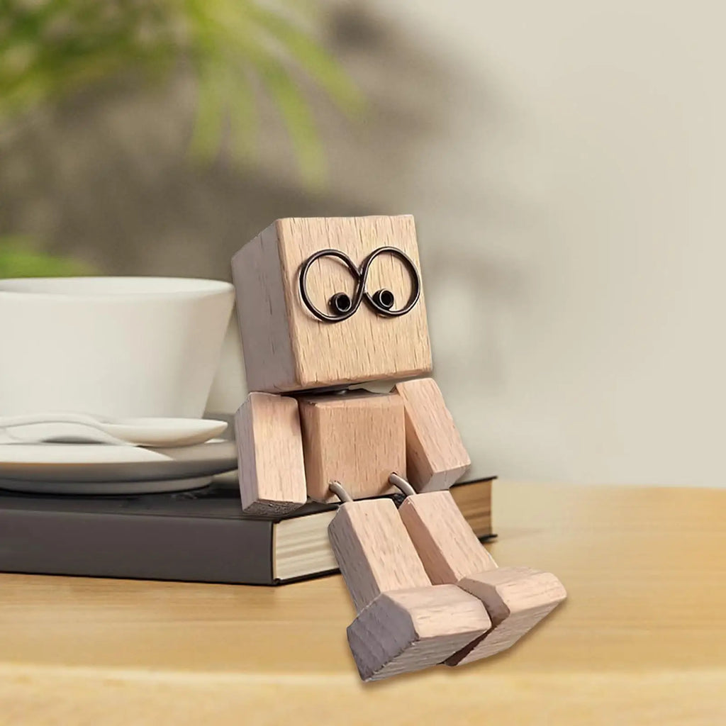 Shaking Feet Wooden Doll Car Dashboard Decoration Car Accessories Sculpture Decor for Sedan Truck SUV RV Living Room Home Oasis Select
