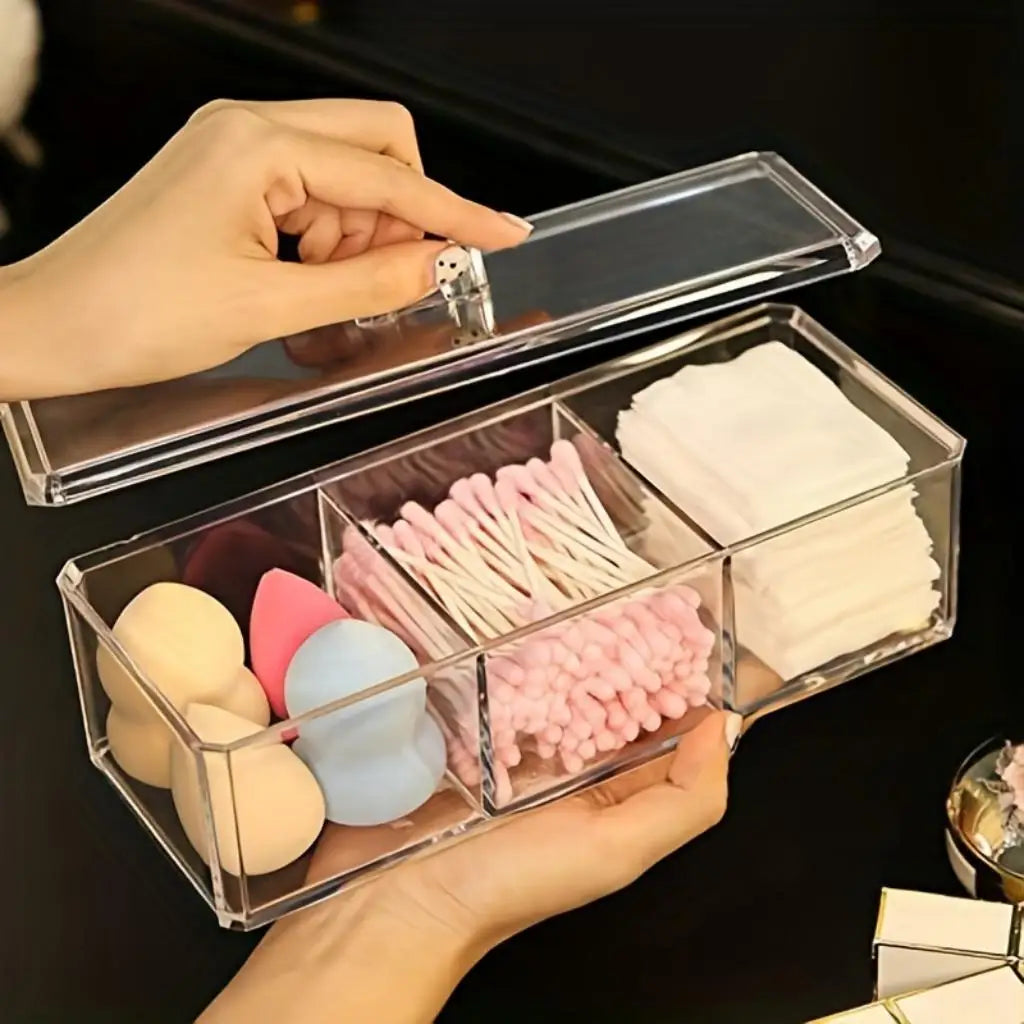 1pc Acrylic Organizer - Clear Dispenser for Cotton Swabs, Tea Bags, Cosmetics, Flossers, and More - Spice Pouches Oasis Select Single layer