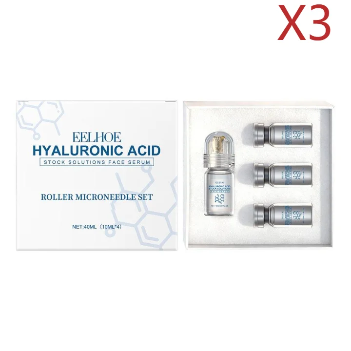 Hyaluronic Acid Face Serum & Microneedle Roller Set 4×10ml Face Serum Set Oasis Select 3SETS