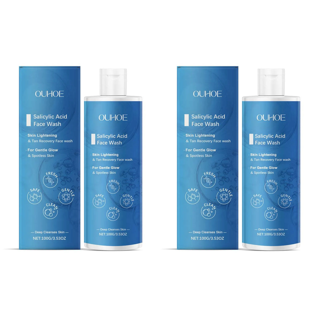 Salicylic Acid Facial Cleanser Acne Treatment Moisturizing Oil Control Skincare Face Wash Cleansing Pore Hydrating Skin Care Oasis Select 2Pcs