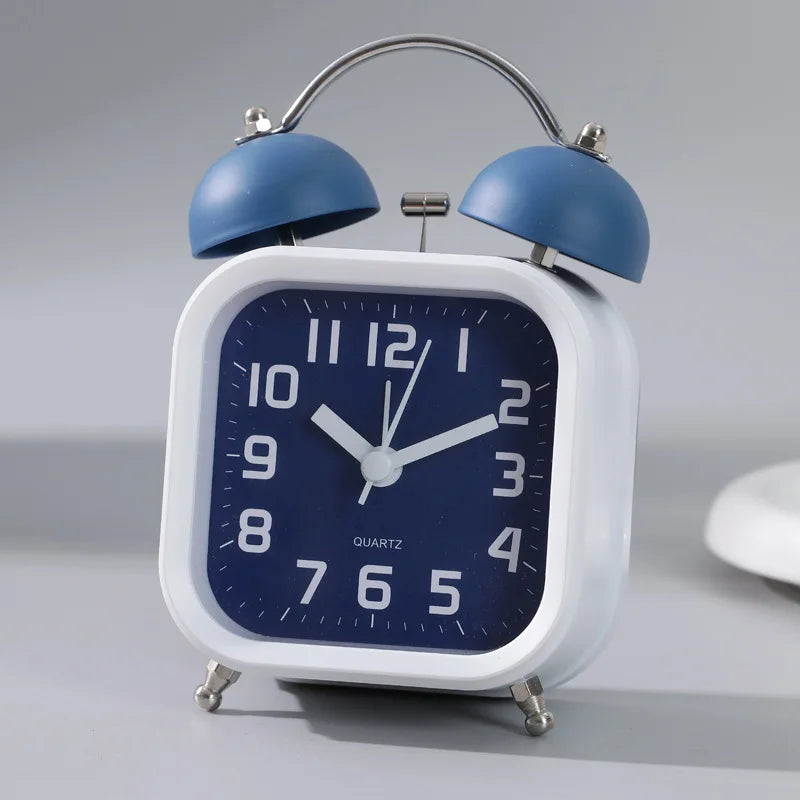 Silent Home Student Specific Desktop Clock Super Loud Dormitory Simple Clock Children with Night Light Boys Single-sided Oasis Select blue