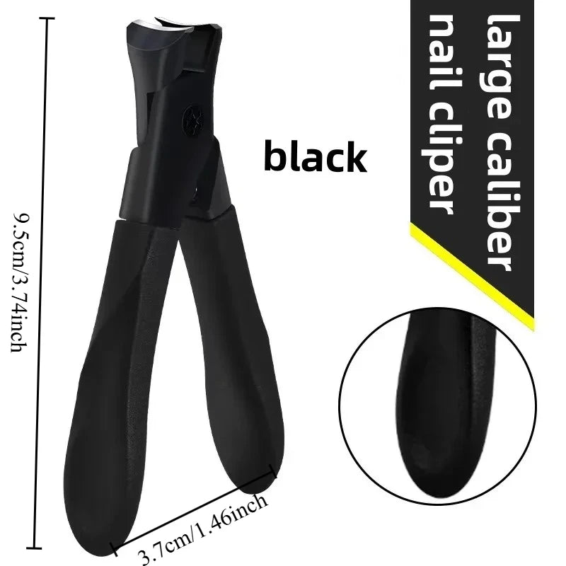 Professional Toenail Scissors Large Opening Ergonomic Non-slip Grip Waterproof Thick Nail Trimming Manicure Tool Oasis Select Black