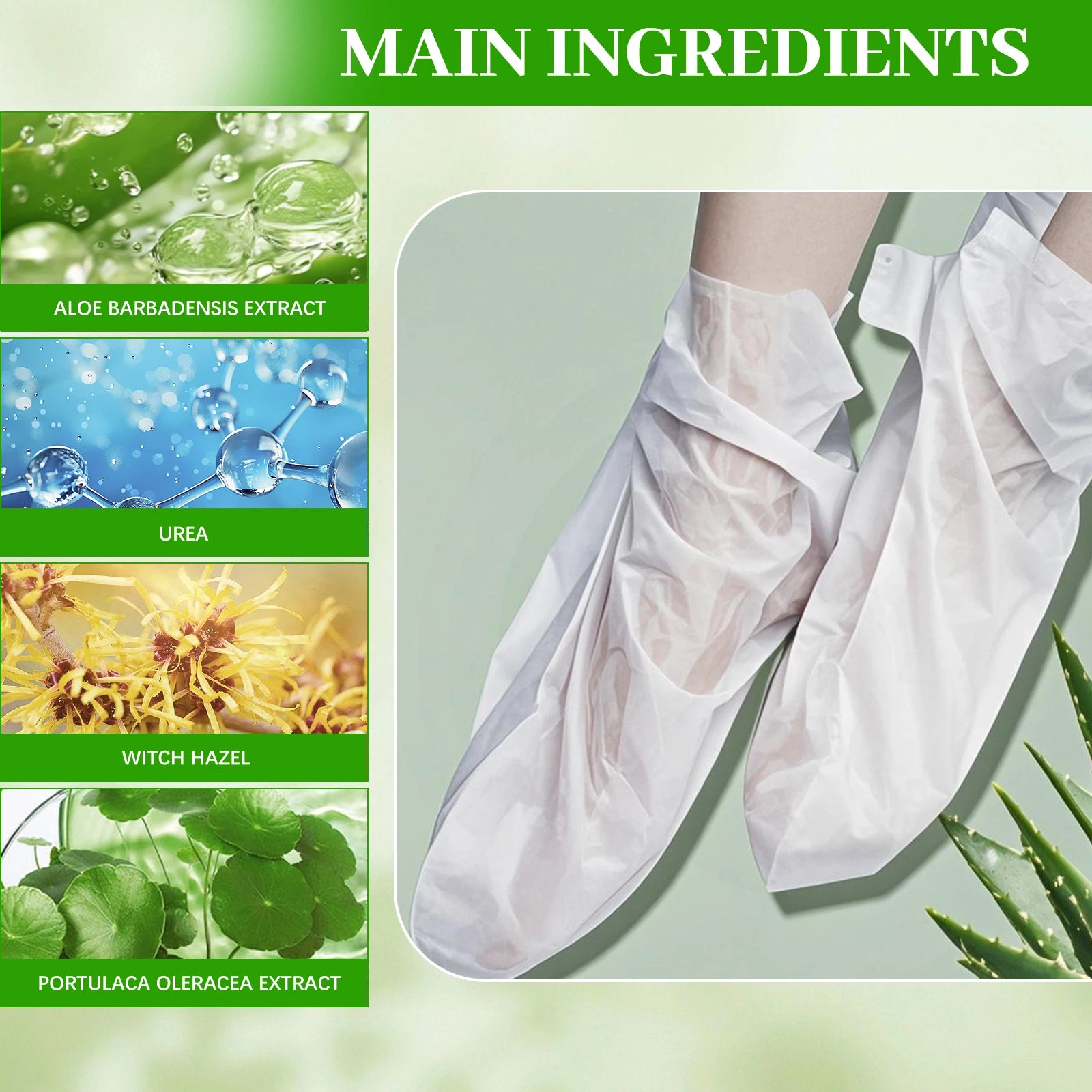 Aloe Vera Exfoliating Foot Mask Socks – Moisturizing Treatment