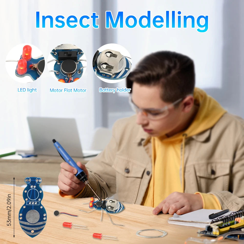 Insect Model Electronic DIY kit Beginners Exercise Welding PCB Built-in Vibration Motor Fun Creative Gifts for Electronic Sports Oasis Select