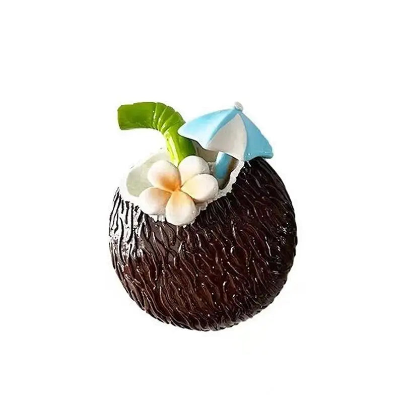 Refrigerator Magnets Cute Resin Refrigerator Sticker Summer Coconut Refrigerator Magnet Sticker Oasis Select Brown