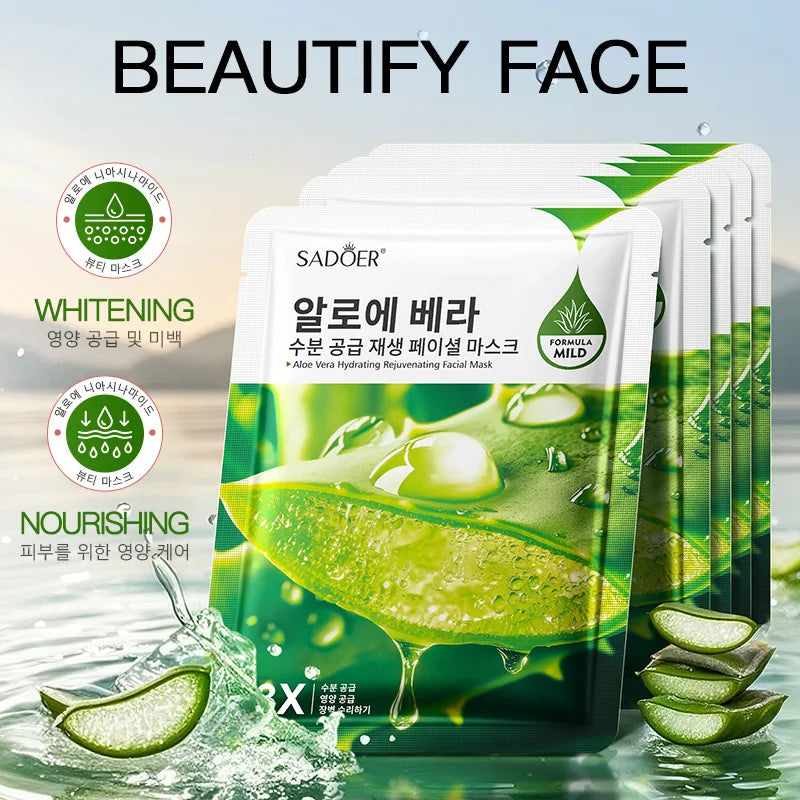 SADOER Fruit Face Mask Set 8pcs – Anti-Aging & Moisturizing Fruit Sheet Mask Set Oasis Select