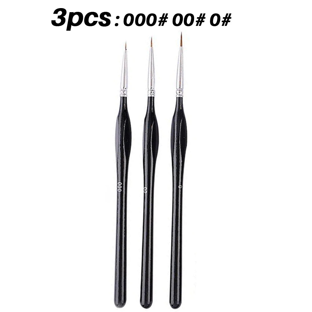 3/6 Fine Brush Set, Suitable for Acrylic Painting, Model Details, and Miniature Art | Precision Crafted Synthetic Nylon Bristles Oasis Select 3pcs 000-0