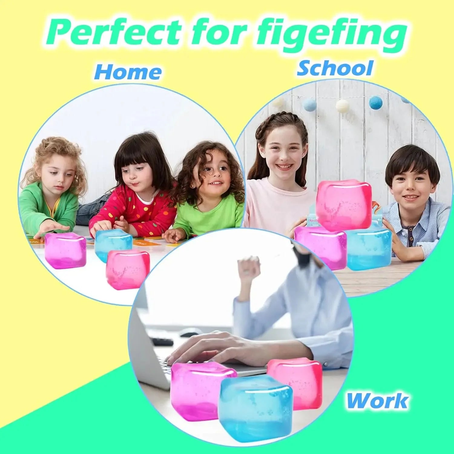 High Density Gel Ice Cube Square Decompression Vent Toy Squishy Stress Ball Squeeze Toys Stress Relief Sensory Toy squeeze toys Oasis Select