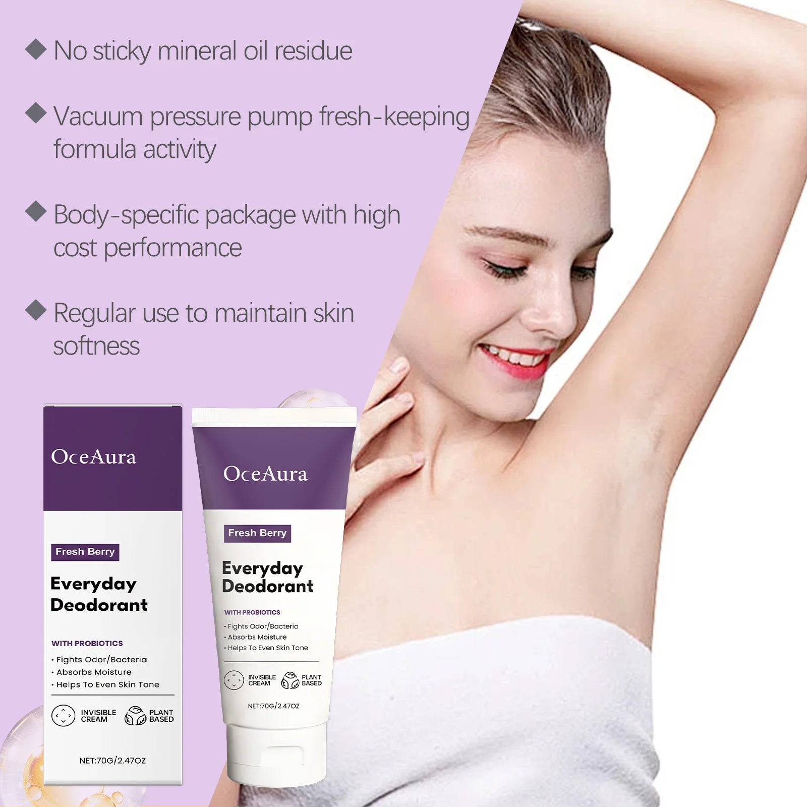 OceAura Fruity Scent Deodorant Cream – Odor Control & Skin Care Deodorant Cream Oasis Select