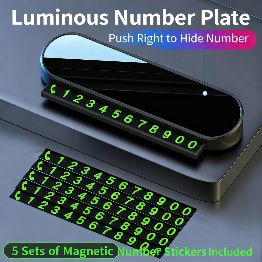 Magnetic Temporary Parking Card – Hidden Phone Number Display