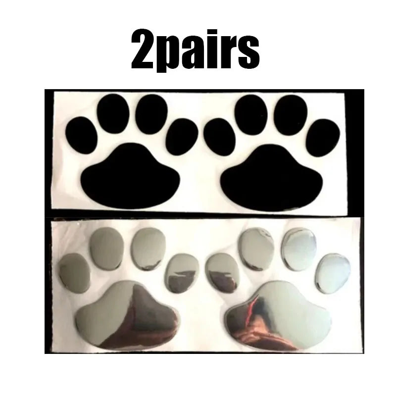 1/2/4pairs Car 3D Stereo Footprint Car Stickers Creative Dog Paw Body Stickers Soft Electric Car Footprint Personalized Stickers Oasis Select 2pairs mix 2