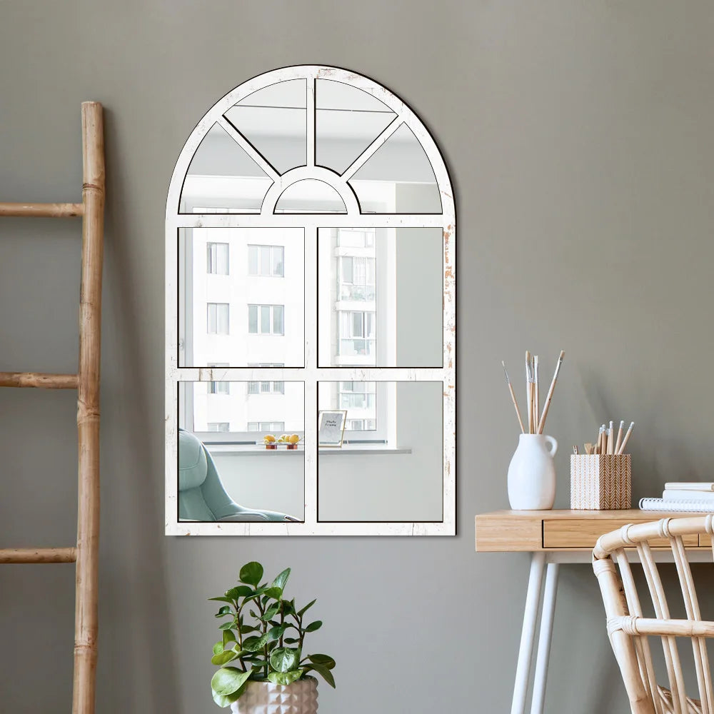 Wood and Acrylic Mirror Paste False Window Living Room Bedroom Study Decorative Wall Paste wall decor Oasis Select MZ422-A 82.6cm x 50.8cm