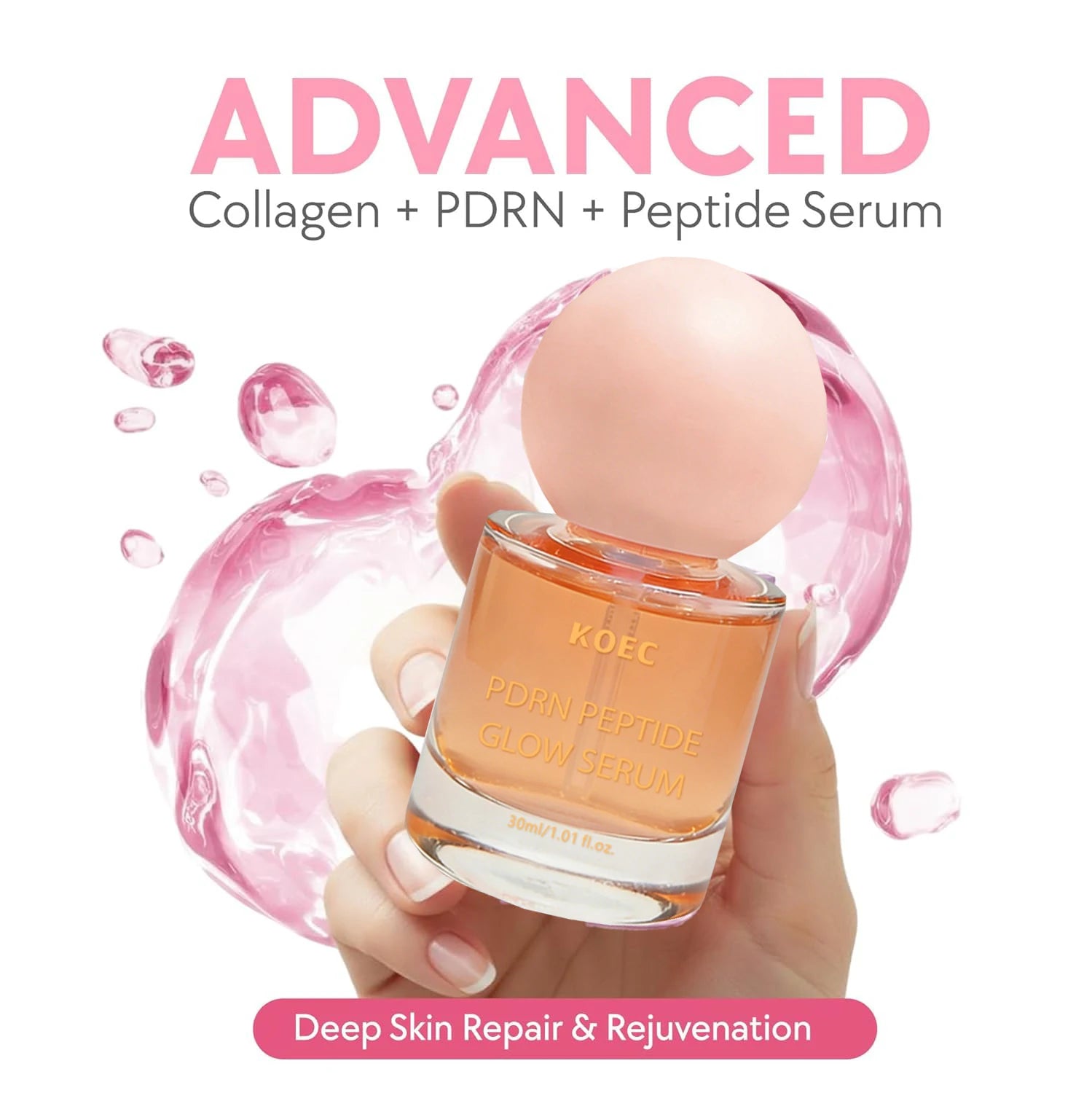 PDRN Peptide Pink Glow Serum – Hydrating & Firming Korean Serum