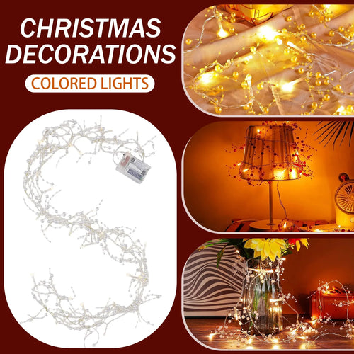 10FT Lighted Berry Beaded Garland – Christmas Indoor Outdoor Decor Christmas Garland Oasis Select