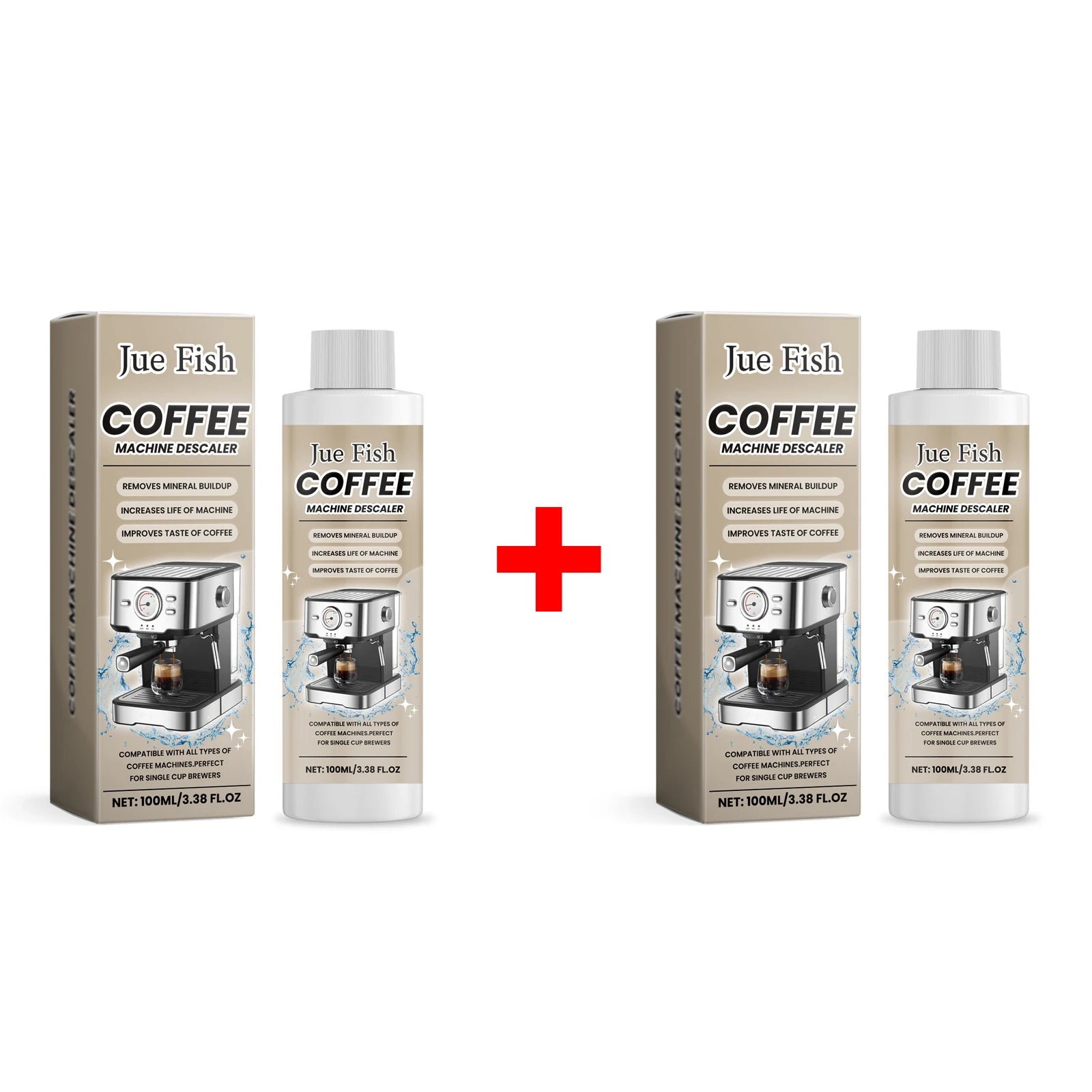 Jue-Fish Coffee Machine Descaler & Cleaner 100ml Coffee Machine Descaler Oasis Select 2 X 100ml boxed