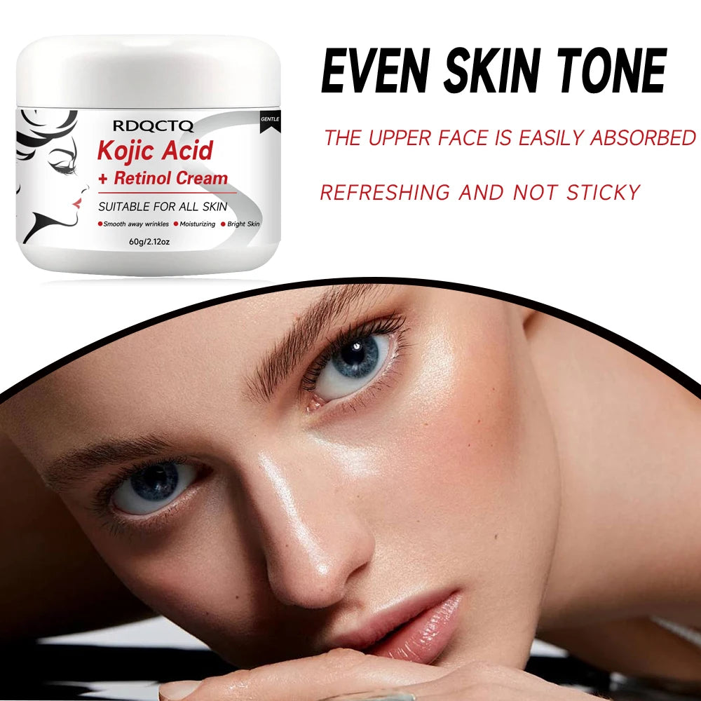 Kojic Acid & Retinol Face Cream: Gentle Hydration for Smooth, Radiant Skin – Daily Moisturizer for All Skin Types 30/60g Oasis Select