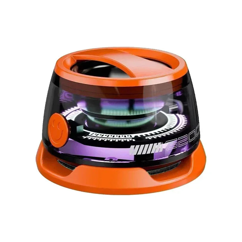 Mini Travel Stereo Speaker with RGB Color Light and Phone Holder Outdoor Magnetic Bluetooth Speaker Wireless Portable for IOS Oasis Select Orange