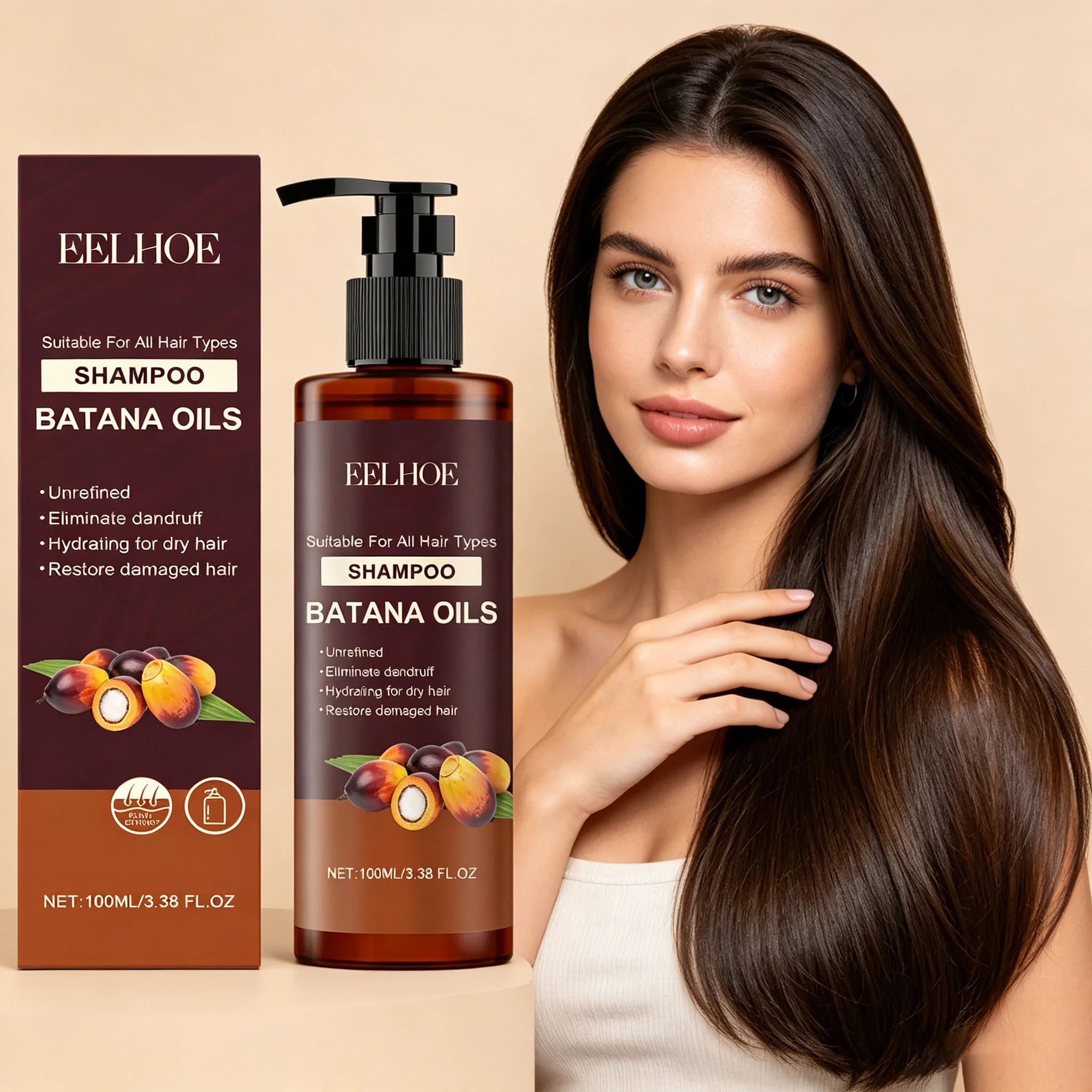 Batana Oil Shampoo Conditioner Cleaning Scalp Oil Control Anti Dandruff Smoothing Prevent Dryness Hair Care Set for Men Women Oasis Select