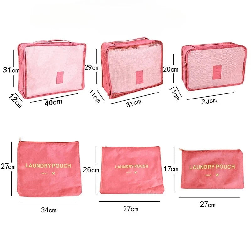 6PCS Large Travel Organizer Set Portable Luggage Storage Bags for Clothes Shoes Makeup Suitcase Packing Cubes for Travel Use Oasis Select