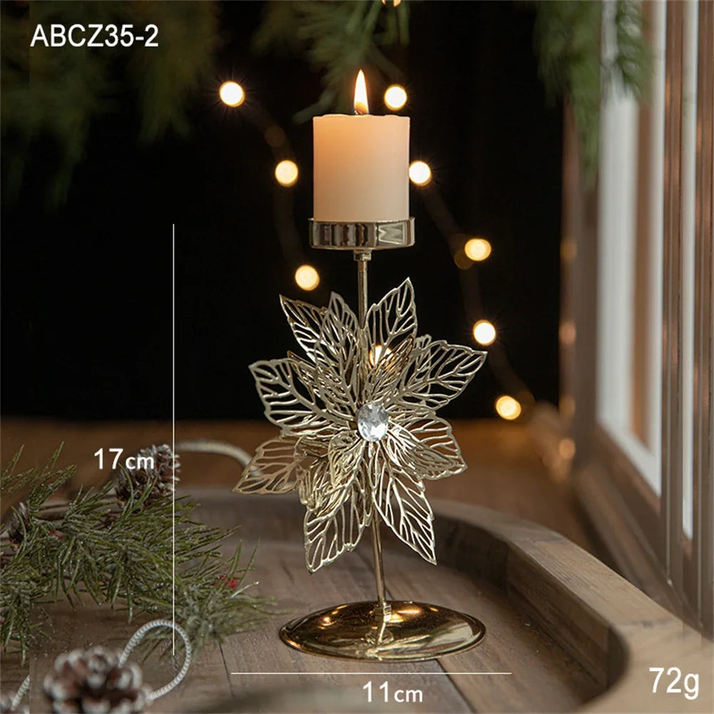 Festive Candle Holder Vintage Candle Holders Christmas Decor Metal Material Versatile Use Vintage Design 17cm Size Oasis Select Flowers China Mainland