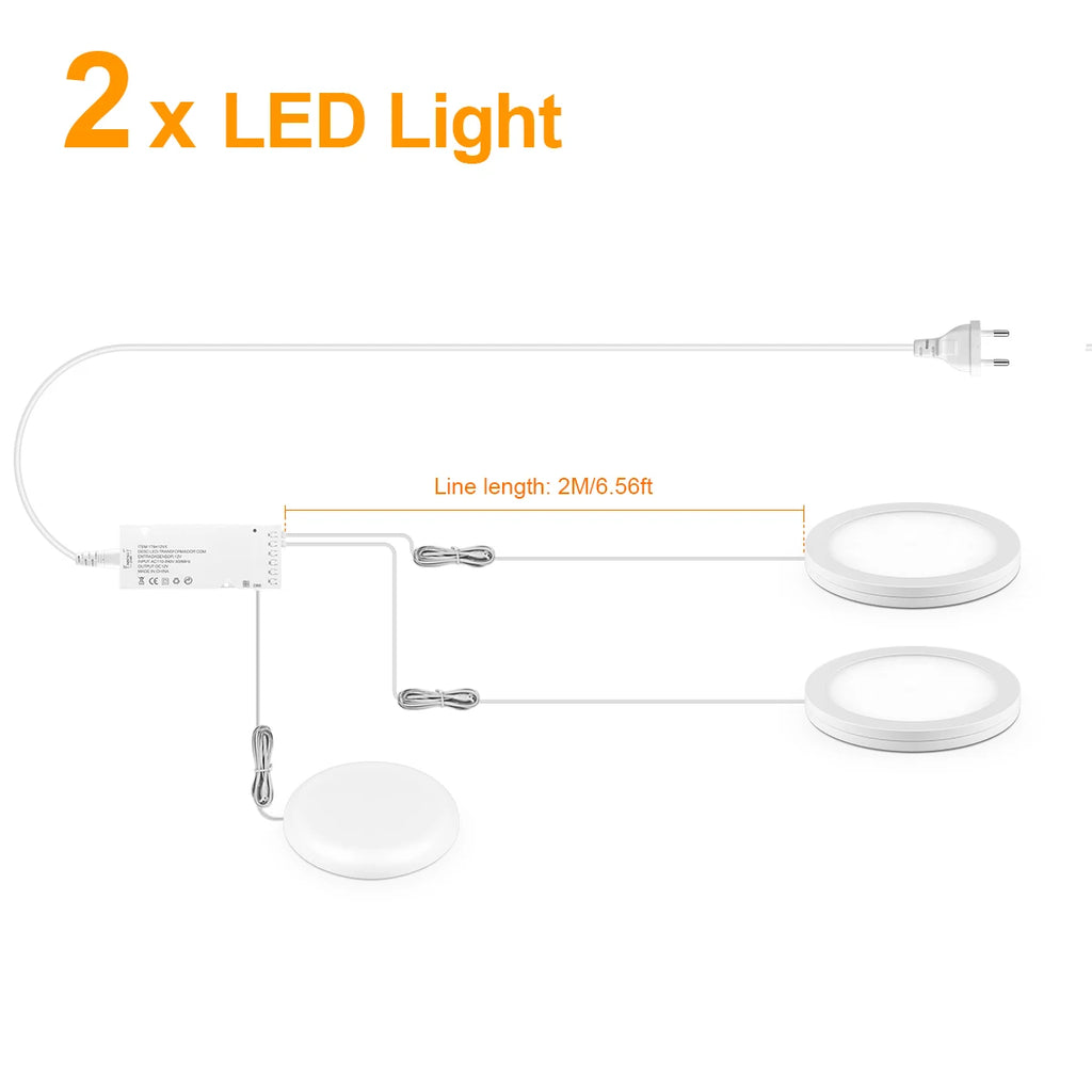 1-10pcs Ceiling Panel Lights with Dimmable Touch Sensor Swtich,5W Puck Light For Cabinet Study Desk Storage Shelf Night Lighting Oasis Select 2x LED Panel Light Neutral White