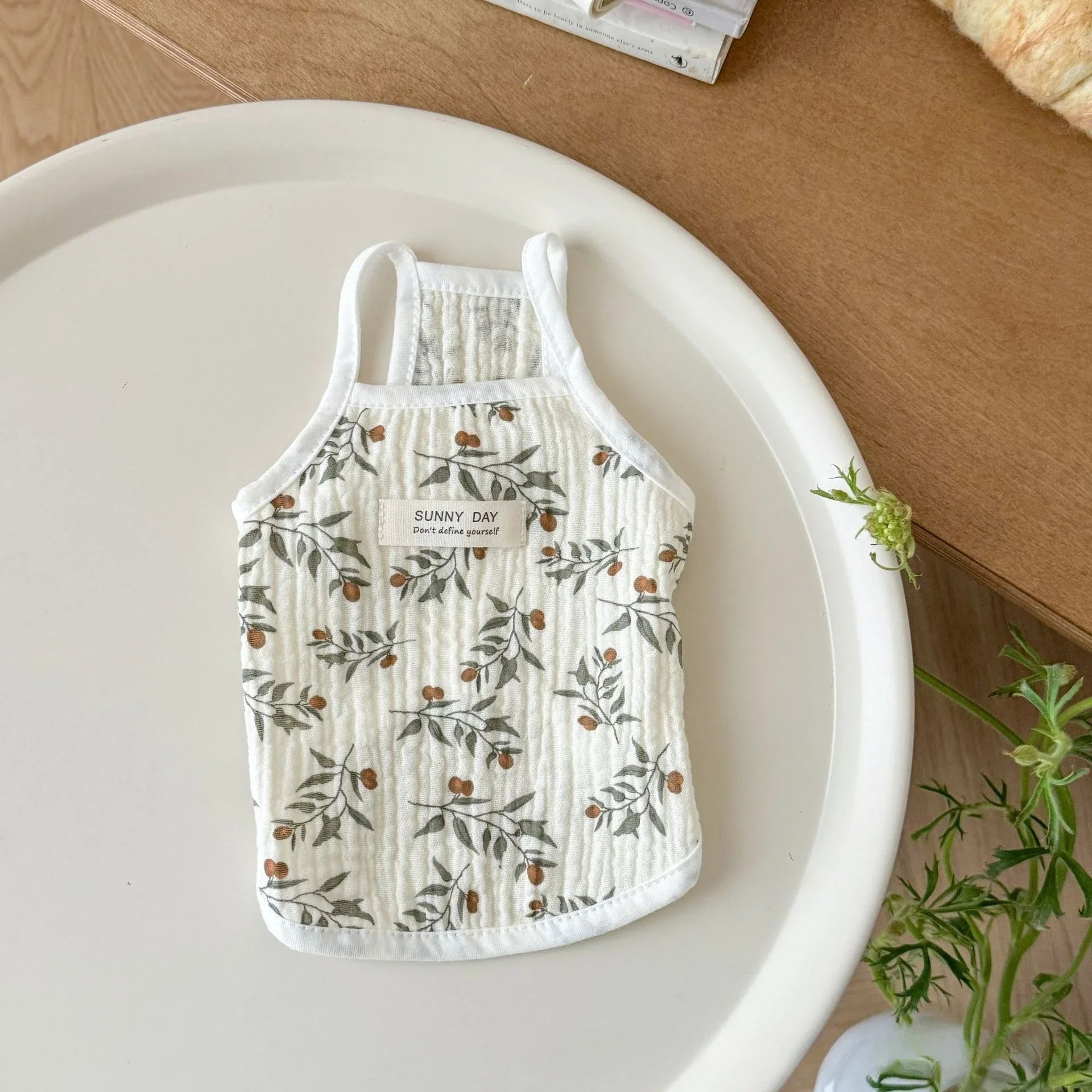 Bear Pet Vest Dog Clothes Cat Solid T-shirt Clothing Dogs Thin Small Fashion Chihuahua Summer Cats Vests Breathable Thin Section Oasis Select Broken flower XL