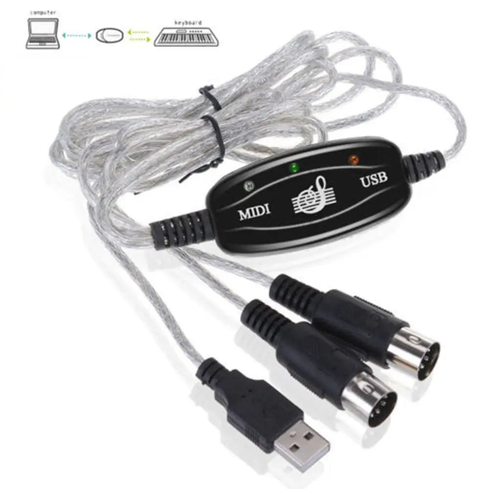 Interface for Electric Piano for Keyboard PC Audio Music Line MIDI to USB Cable MIDI Cable Drum Adapter USB IN-OUT Converter Oasis Select