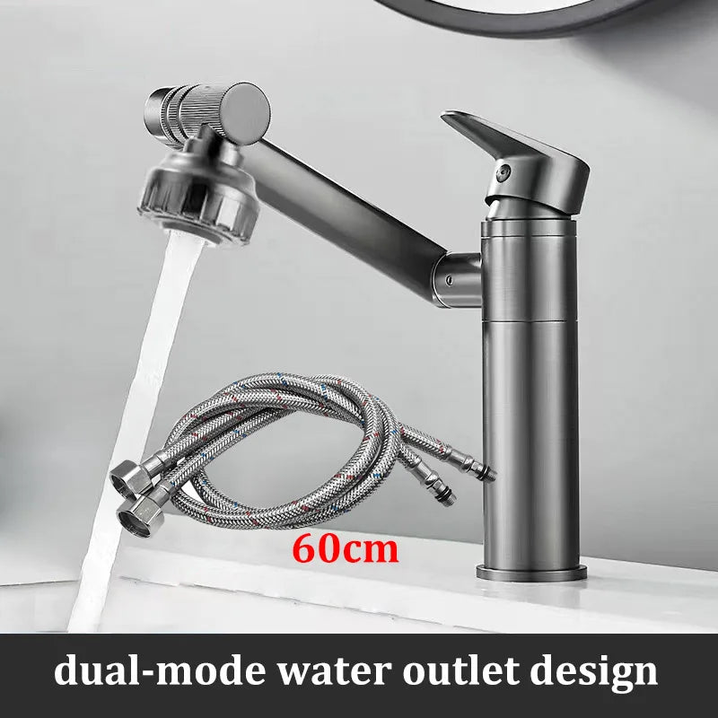 Stainless Steel Single-Handle Hot & Cold Bathroom Basin Faucet
