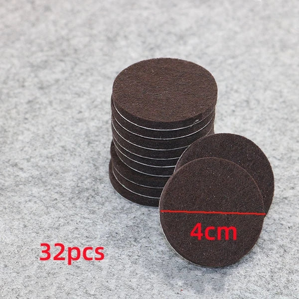 18-128pcs Chair Table Leg Felt Pads Floor Scratch Protector Self Adhesive Mute Non-slip Feet Mat for Furniture DIY Accessories Oasis Select Round 4cm 32pcs