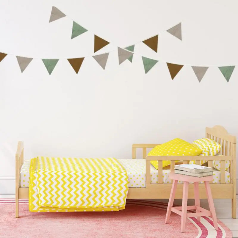 Pennant Banner Flags Nursery Bunting Banner Flags Washable Cotton Fabric Triangle Pennant Garlands for Living Room and Bedroom Oasis Select