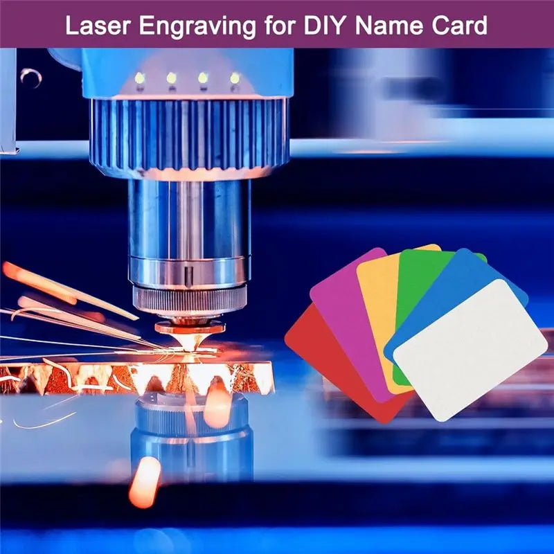 LIKE WISH 150Pcs Metal Business Card Blanks,1/64In Thick 3.4 X 2In Aluminum Laser Engraving Material For DIY Business Cards Oasis Select