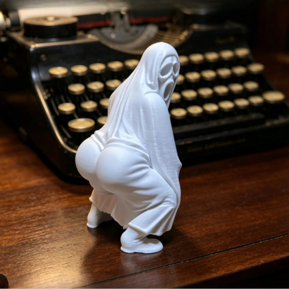 Humorous Ghost Butt Figurine Miniature 3D Printed Spooky Skeleton Ghost Sculpture Halloween Desk Ornament Decor Creativity Gifts Oasis Select