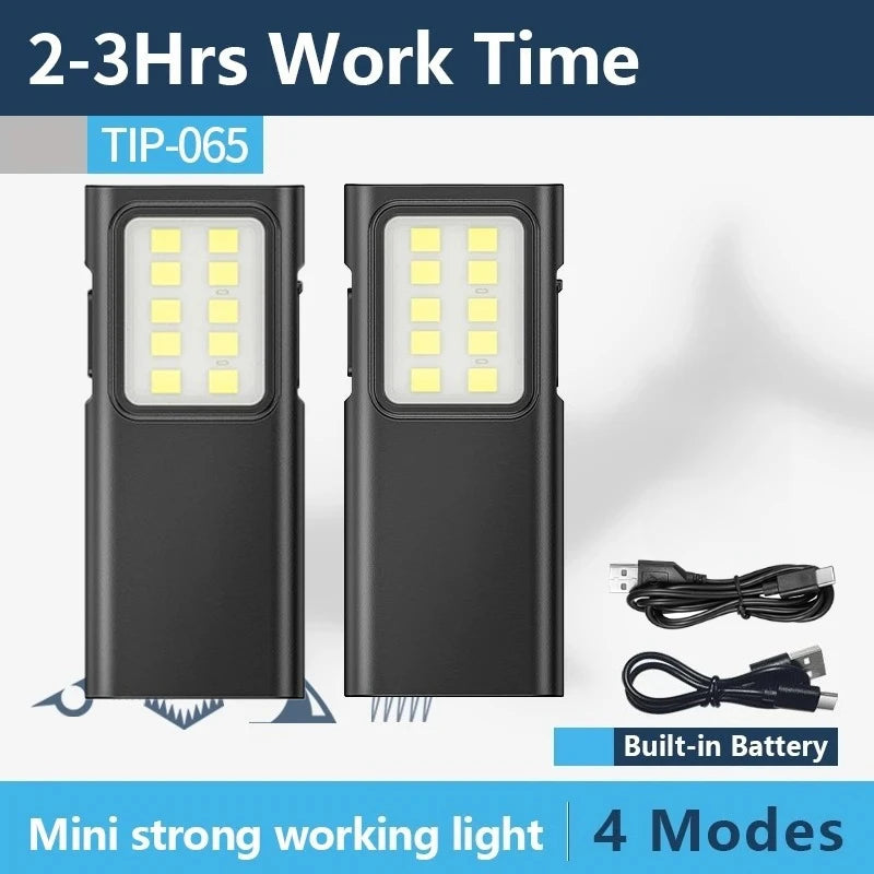 EDC Flashlight Keychain Light Super Bright With Pen Clip Mini LED Flashlight USB C Charging Port Emergency Work Camping Light Oasis Select Set C