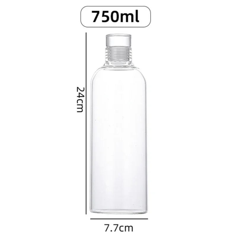 300/500/750/1000ML Glass Water Bottle Multi-function Milk Cup Portable Outdoor Sports Sealed Transparent Container for Traveling Oasis Select 750ml 300ML-1000ML