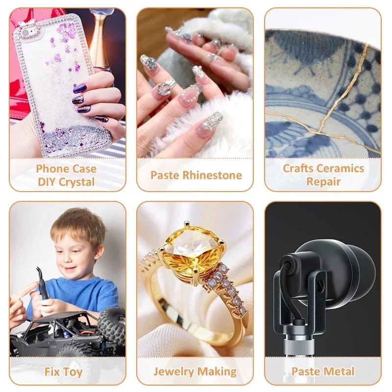 Glue for Rhinestones Crystal DIY Craft Tool Needles Epoxy Adhesive Strong for Jewelry Crafts Fix Glue Home Welding FluxesTools Oasis Select