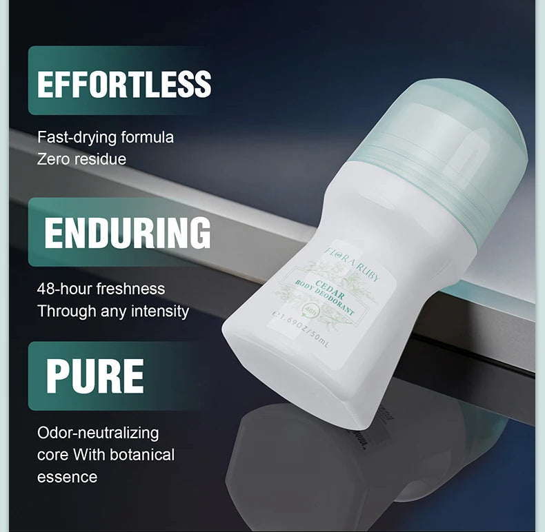 Flora Ruby Light Green Series Deodorant Roll On Women's And Men All-purpose Deodorant Roll Aluminum Free Easy To Carry Oasis Select