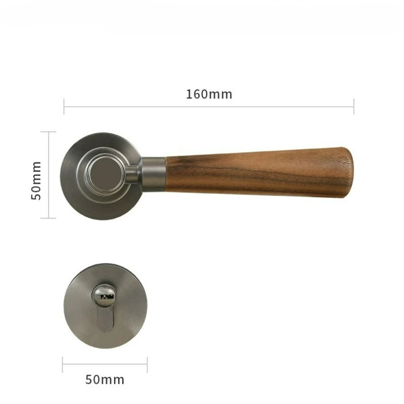 Mid Ancient Style Bedroom Split Lock Universal Door Silent/magnetic Lock Indoor Room Retro Wooden Door Handle Lock Oasis Select