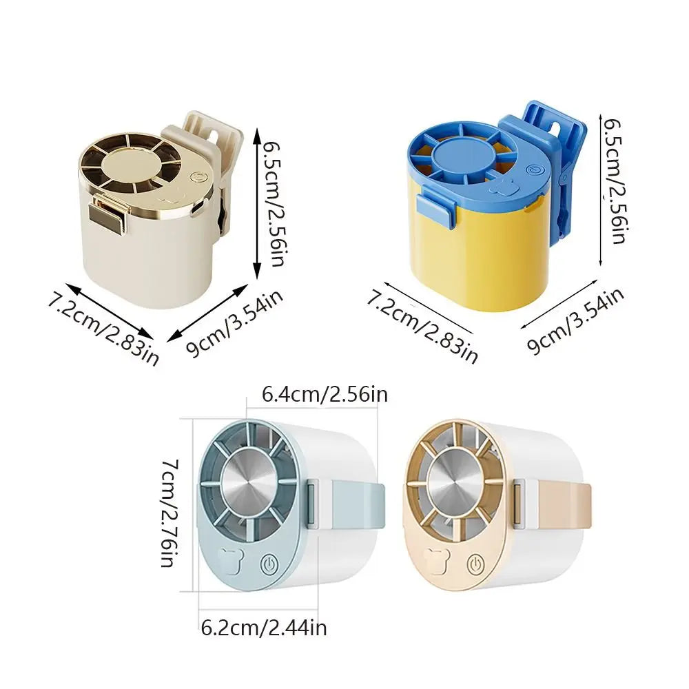 3 Speeds Adjustable Portable Handheld Fan Clip On USB Rechargeable Umbrella Hanging Waist Fan Handheld Clip-on Stroller Fan Oasis Select