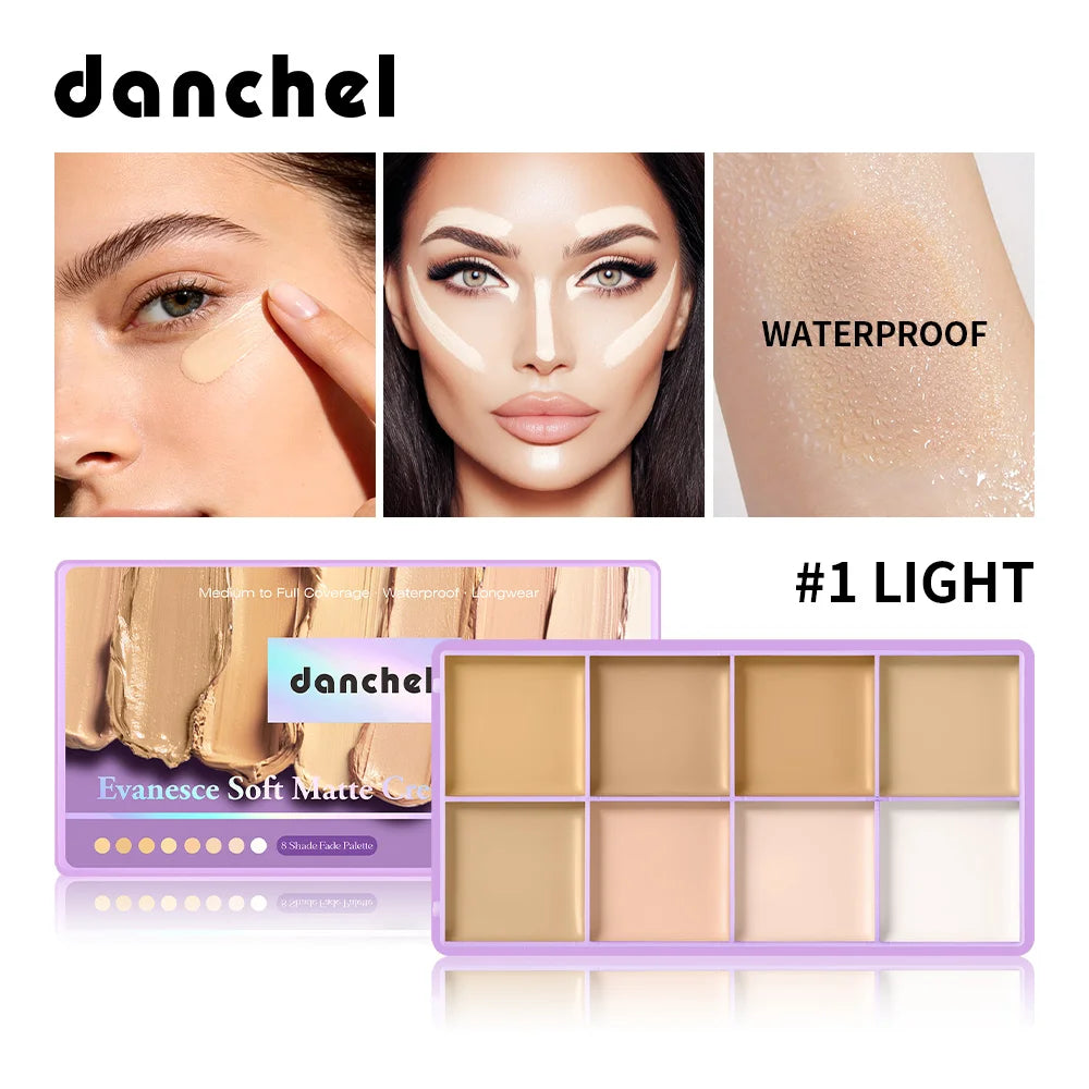 8 Shade Fade Palette Soft Matte Texture Cover Dark Circles, Redness, Skin Blemishes Waterproof Sweatproof Long-wearing Concealer Oasis Select