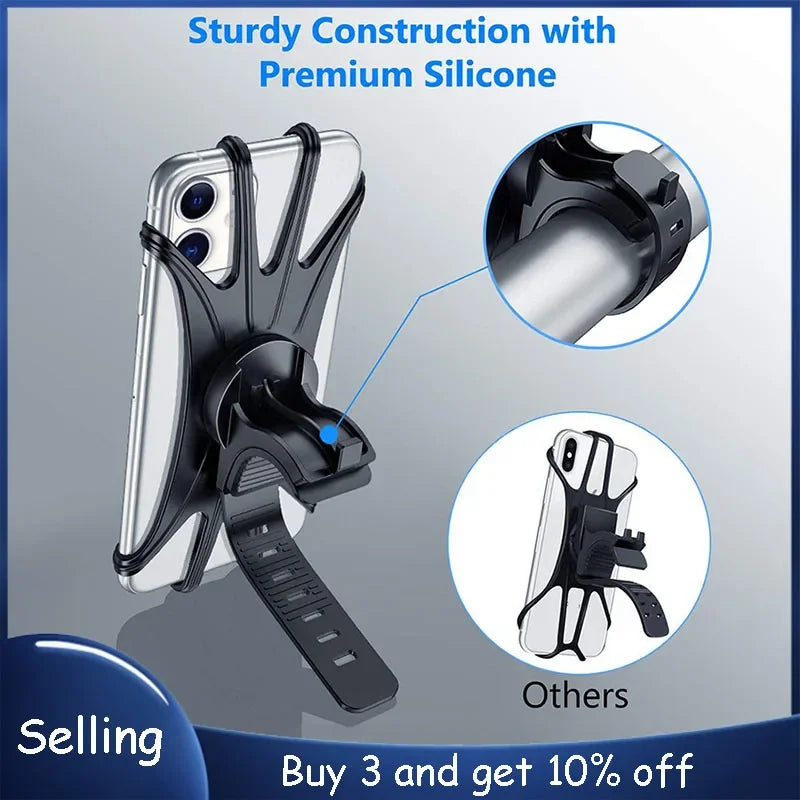 Bicycle Handlebar Holder, Bicycle Phone Holder GPS Phone Holder Silicone Motorcycle Bike Oasis Select